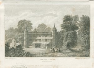 Tixall Hall - Gatehouse: gravering, nd [c 1830] (trykk) av Frederick Calvert