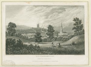 Wolverhampton - Fjernsyn fra Penn Road: stålgravering, nd [c 1830] (trykk)