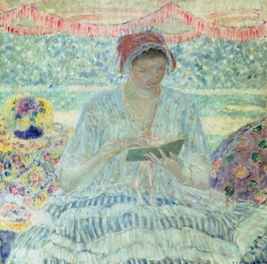 Sommerlesing (olje på lerret) av Frederick Carl Frieseke