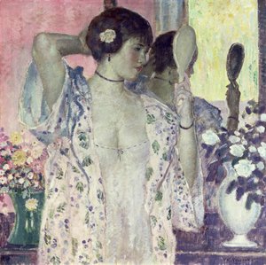 The Hand Mirror (olje på lerret) av Frederick Carl Frieseke