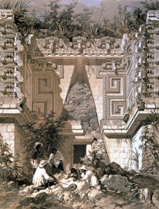Gateway, guvernørens hus, Uxmal av Frederick Catherwood