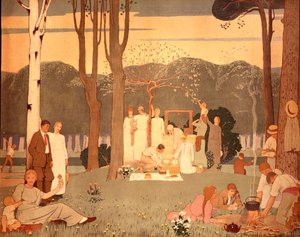 Piknikscene (plakat) av Frederick Cayley Robinson