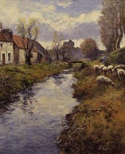 Av The Banks of the Loing, Montigny av Frederick Charles Vipont Ede