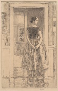 Jente i en moderne kjole, 1922. av Frederick Childe Hassam