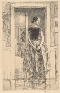 Jente i en moderne kjole, 1922. av Frederick Childe Hassam