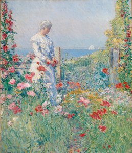 I hagen Celia Thaxter i hagen hennes, 1892.