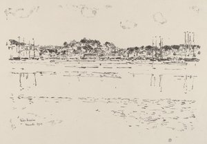 Indre havn, ca. 1918. av Frederick Childe Hassam