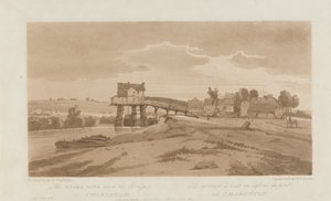 Vannmøllen over broen ved Charenton 1803; Plate 20 fra Views in Paris, Emanuel Volume-sporingen av platen B181.25.2629
