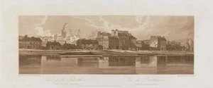 Utsikt over Pantheon, tatt fra Arseal 1803; Plate 12 fra Views in Paris, Emanuel Volume-sporingen av platen 1981.25.2621