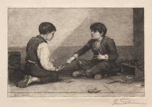 Mora-spillerne, 1883. av Frederick Dielman