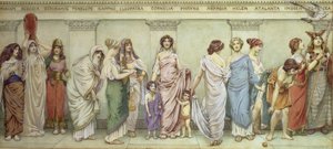 Store kvinner fra antikken: Miriam, Rebecca, Semiramis, Penelope, Sappho, Cleopatra, Cornelia, Phryne, Aspasia, Helen, Atalanta, Imogen og Boadicea av Frederick Dudley Walenn
