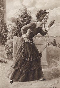 Betsey Trotwood fra David Copperfield, av Charles Dickens (gravyr) av Frederick George Lewin