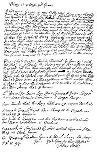 Brev av Titus Oates til hertugen av Bolton, 1694 1865. av Frederick George Netherclift