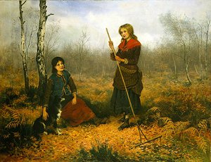 Samler blader (olje på lerret) av Frederick Gerald Kinnaird