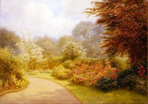 Azalea Rectory Gardens, Brockhurst Hill (akvarell på papir) av Frederick Henry Evans