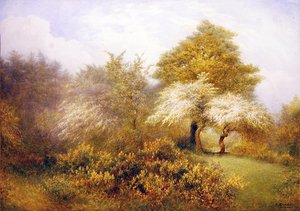 Spring Epping nær Buckhurst Hill (akvarell på papir)