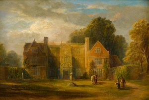 Castle Bromwich Hall, Warwickshire, ca. 1827-91 (olje om bord)