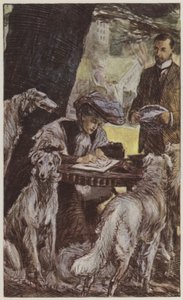 Illustrasjon for They av Rudyard Kipling (farge litho) av Frederick Henry Townsend