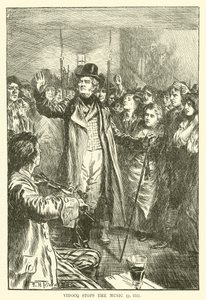 Vidocq stopper musikken (gravering) av Frederick Henry Townsend