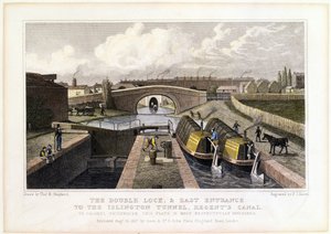Double Lock og østinngang til Islington Tunnel, Regents Canal, 1827