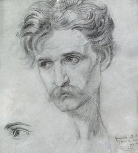 Studie av Giuseppe Moto (kritt på papir) av Frederick James Sheilds