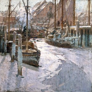 Ice Bound Vessels (olje på lerret) av Frederick John Mulhaupt