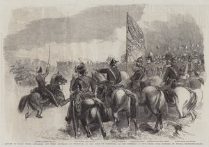 Gjennomgang av Royal Horse Artillery and Field Batteries at Woolwich, av hertugen av Cambridge, i nærvær av storhertugen Michael av Russland