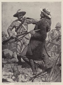 Kaptein Madocks sliter med boerlederen (litho) av Frederick Judd Waugh