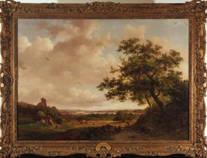 Utsikt over Maas, Holland, 1859 av Frederick Marianus Kruseman