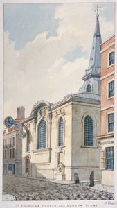 Church of St Swithin London Stone, City of London, 1840
