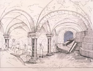 Krypten av St Mary-le-Bow, c1819