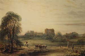 Glastonbury Abbey (wc på papir) av Frederick Nash