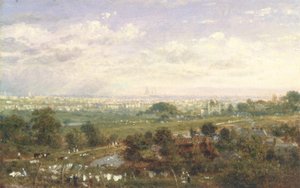 London fra Islington Hill, ca. 1820-30