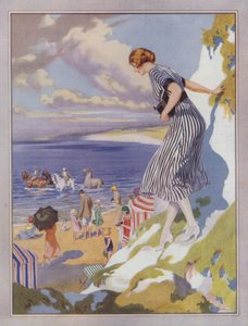 Seaside scene, plakatdesign for Kodak (farge litho)
