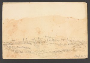Aleppo fra SW, Syria av Frederick Peter Layard