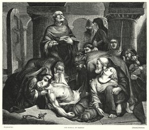 The Burial of Harold (gravering) av Frederick Richard Pickersgill