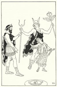 Quicksilver skyndte Proserpina vekk fra Pluto-palasset (litho)