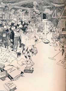 Eiendomsrommet til en smart tegneserieskaper, c1890