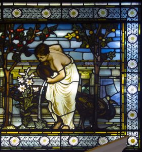London, Thomas Goode Showroom, South Audley Street, GE Cooke, tilskrevet Frederick Vincent Hart (1843-1914), Classical Maidens In A Garden, 1876