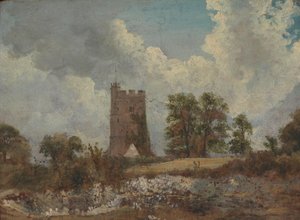Landskap med en kirke av Frederick W. Watts