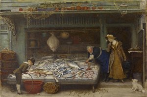 A Fishmongers Shop, 1873 (wc på papir)