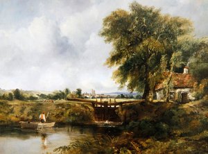 Dedham Lock (olje på lerret)