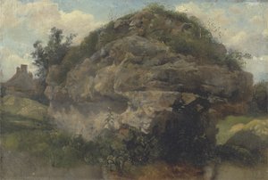 Rocky Hillside, ca. 1830 (olje på kvernbrett)