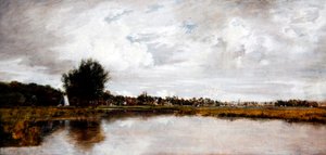 The River Yare ved Thorpe, nær Norwich, ca. 1820-21 (olje på lerret) av Frederick Waters Watts