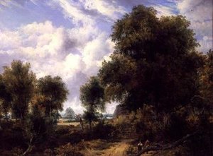 Skogkledd landskap av Frederick Waters Watts