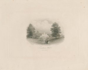 Trentham Hall: gravering (vignettert), nd [c 1843] (trykk) av Frederick William Hulme