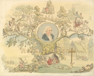 Design for a Titlepage in the Manner of Rowlandson, 1858-1914. av Frederick William Pailthorpe