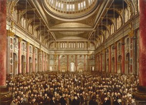 Interiøret i Manchester Exchange av Frederick and Saunders H.L. (19th Century) Sargent