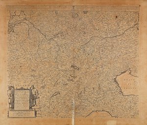 Sentral-Nord-Europa og Nord-Italia, Kart av Frederik de Wit, Amsterdam, Kobberstikk av Frederick de Wit
