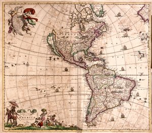 Kart over Amerika (etsing av Frederick de Wit